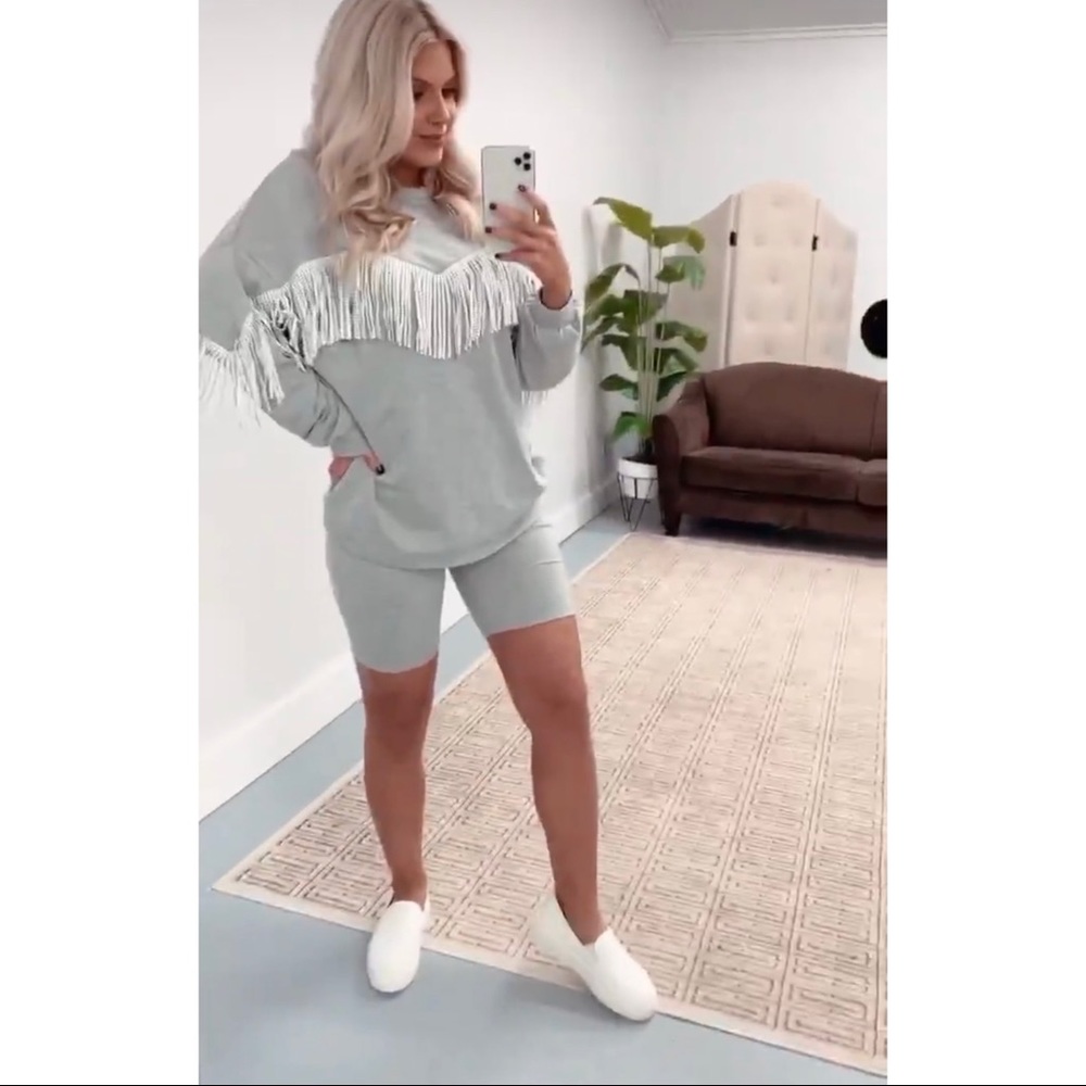 Fringe sweater set